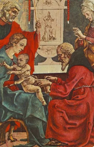 Circumcision from the predella of the Roverella Polyptych painting by Cosme Tura