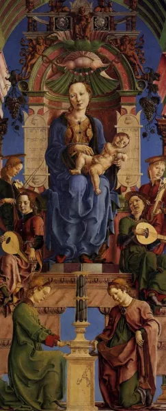 Madonna with the Child Enthroned panel from the Roverella Polyptych Oil painting by Cosme Tura