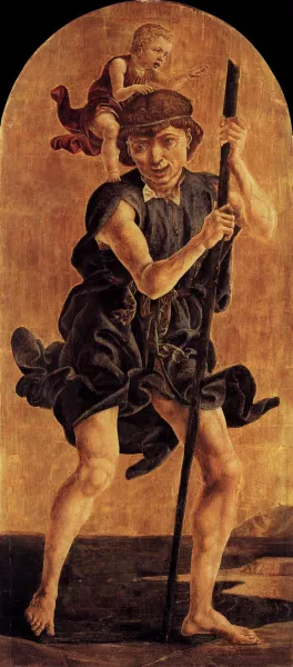 St Christopher Oil painting by Cosme Tura