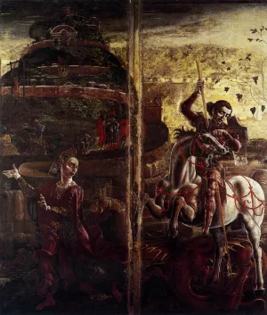St George and the Princess by Cosme Tura - Oil Painting Reproduction