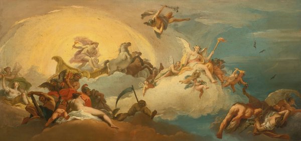 Main Product Photo of Aurora With Apollo Driving The Sun Chariot Painting by Costantino Cedini