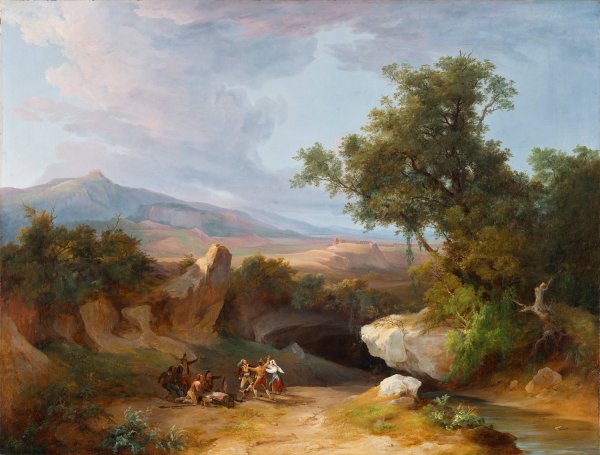 Banditen in der Romagna  by Costantino Rosa - Hand-Painted Oil Painting Reproduction