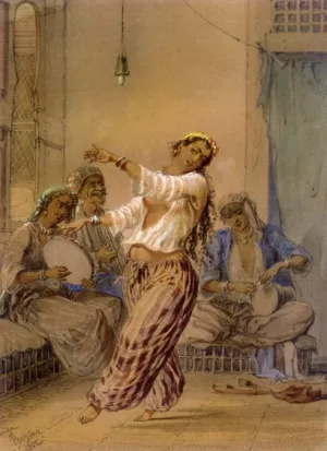 The Egyptian Dancer by Count Amadeo Preziosi Oil Painting