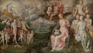 An Allegory Of Fidelity by Crispijn Van Den Broeck Oil Painting