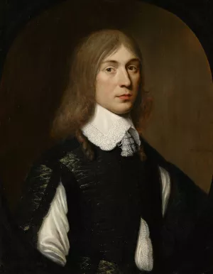 Portrait of a Young Man Oil painting by Crispyn Van Den Queborn