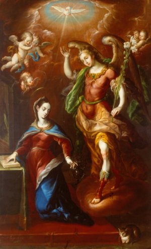 The Annunciation by Cristobal De Villalpando Oil Painting