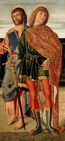 Saint Matthew and Saint Sebastian Oil painting by Cristoforo Caselli