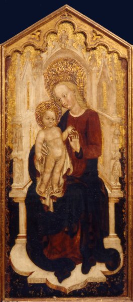 The Virgin and Child Enthroned by Cristoforo Moretti Oil Painting