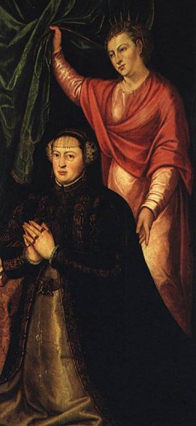 Portrait of Queen Catherine of Austria by Cristovano Lopes Oil Painting