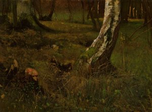 Birch trunk by Curt Agthe Oil Painting