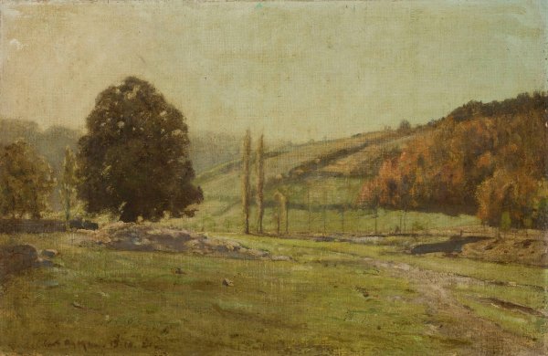 Landscape with poplars  by Curt Agthe - Hand-Painted Oil Painting Reproduction