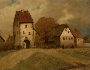 Town fragment by Curt Agthe Oil Painting