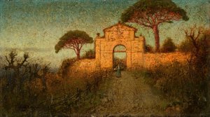 View of the Roman Campagna near Frascati by Curt Agthe Oil Painting