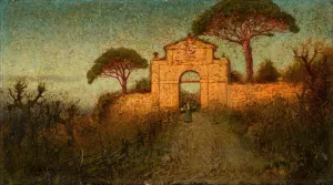 View of the Roman Campagna near Frascati by Curt Agthe View of the Roman Campagna near Frascati Oil painting by Curt Agthe