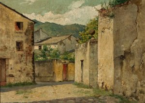 View of the town of Cassa on Riviera di Levante by Curt Agthe Oil Painting