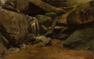 Waterfall by Curt Agthe Oil Painting
