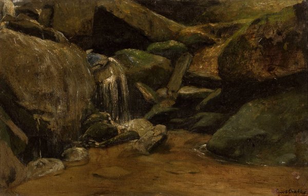 Waterfall  by Curt Agthe - Hand-Painted Oil Painting Reproduction