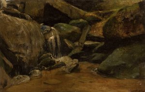 Waterfall by Curt Agthe Oil Painting