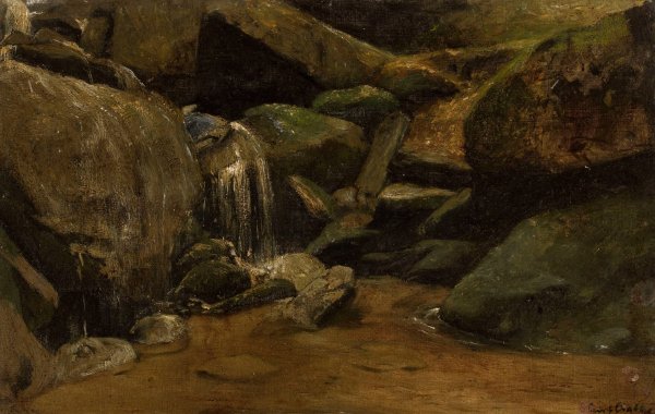 Waterfall  by Curt Agthe - Hand-Painted Oil Painting Reproduction
