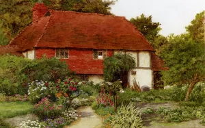 A Cottage Garden by Curtius Duassut - Oil Painting Reproduction