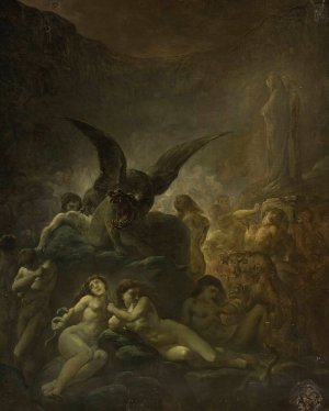 Allegorical scene - from Dante's Inferno by Cyprian Kamil Norwid Oil Painting