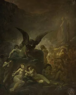 Allegorical scene - from Dante's Inferno by Cyprian Kamil Norwid Oil Painting