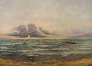 Sea at Biarritz by Cyprian Lachnicki Oil Painting