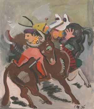 Bullfight by Cyprian Majernik Oil Painting