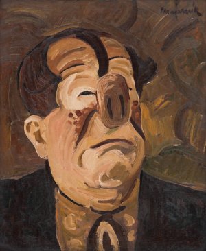 Crying Clown by Cyprian Majernik Oil Painting