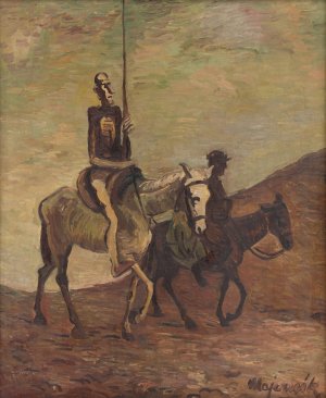 Don Quichotte and Sancho Panza by Cyprian Majernik Oil Painting