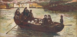 Escape From A Burning Village by Cyprian Majernik Oil Painting
