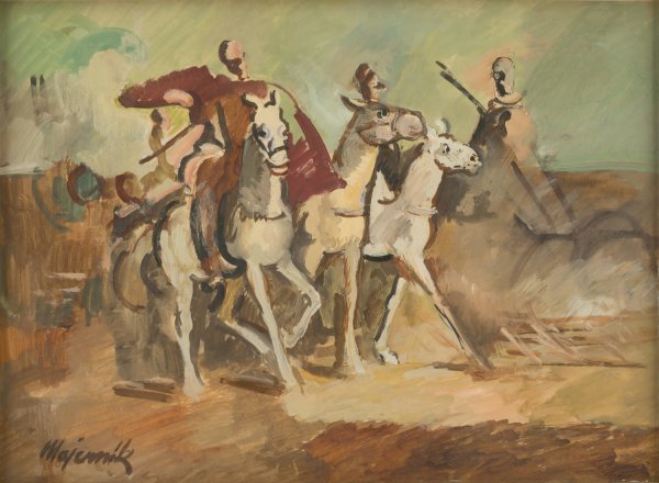 Horse Riders  by Cyprian Majernik - Hand-Painted Oil Painting Reproduction