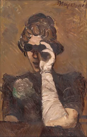 Lady with Opera Glasses Oil painting by Cyprian Majernik