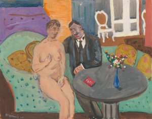 On a Sofa by Cyprian Majernik Oil Painting