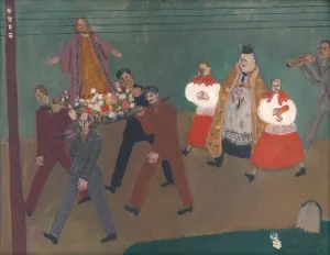 Procession by Cyprian Majernik Oil Painting