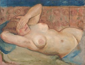 Reclining Nude by Cyprian Majernik Oil Painting