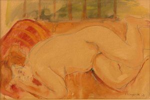 Reclining Nude by Cyprian Majernik Oil Painting