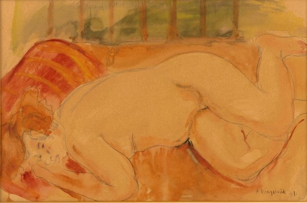 Main Product Photo of Reclining Nude  Painting by Cyprian Majernik