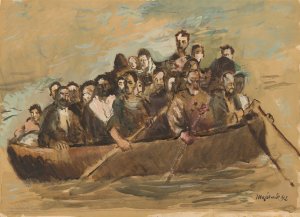 Refugees by Cyprian Majernik Oil Painting