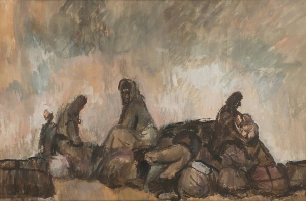 Main Product Photo of Refugees  Painting by Cyprian Majernik
