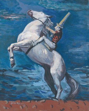 Rider by Seashore by Cyprian Majernik Oil Painting