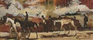 Riders by Cyprian Majernik Oil Painting