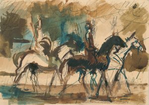 Study for Riders by Cyprian Majernik Oil Painting