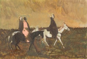 Three Riders by Cyprian Majernik Oil Painting