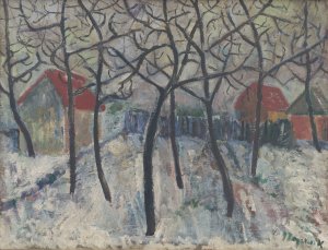 Trees in a Garden by Cyprian Majernik Oil Painting