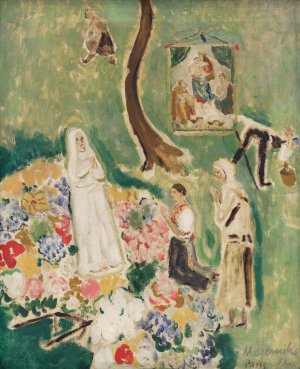 Two Madonnas by Cyprian Majernik Oil Painting