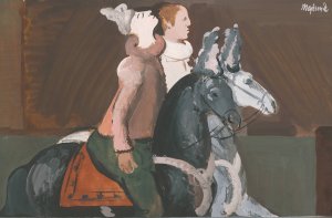 Two Riders by Cyprian Majernik Oil Painting
