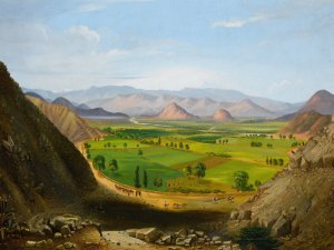 View of Peru by Cyrenius Hall Oil Painting