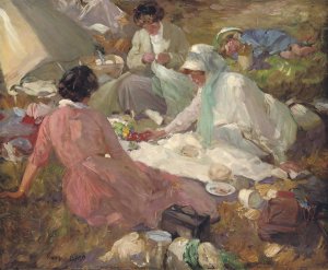 The Picnic by Cyrus Cincinatto Cuneo Oil Painting
