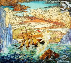 Shipwreck by Da Loria Norman Oil Painting